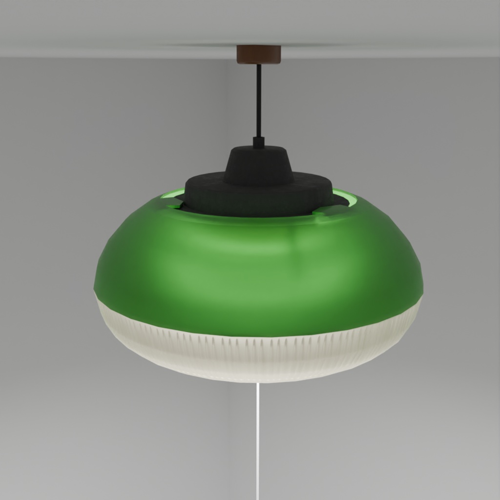 【3Dモデル】レトロポップ吊り下げ照明【蛍光灯】【昭和】