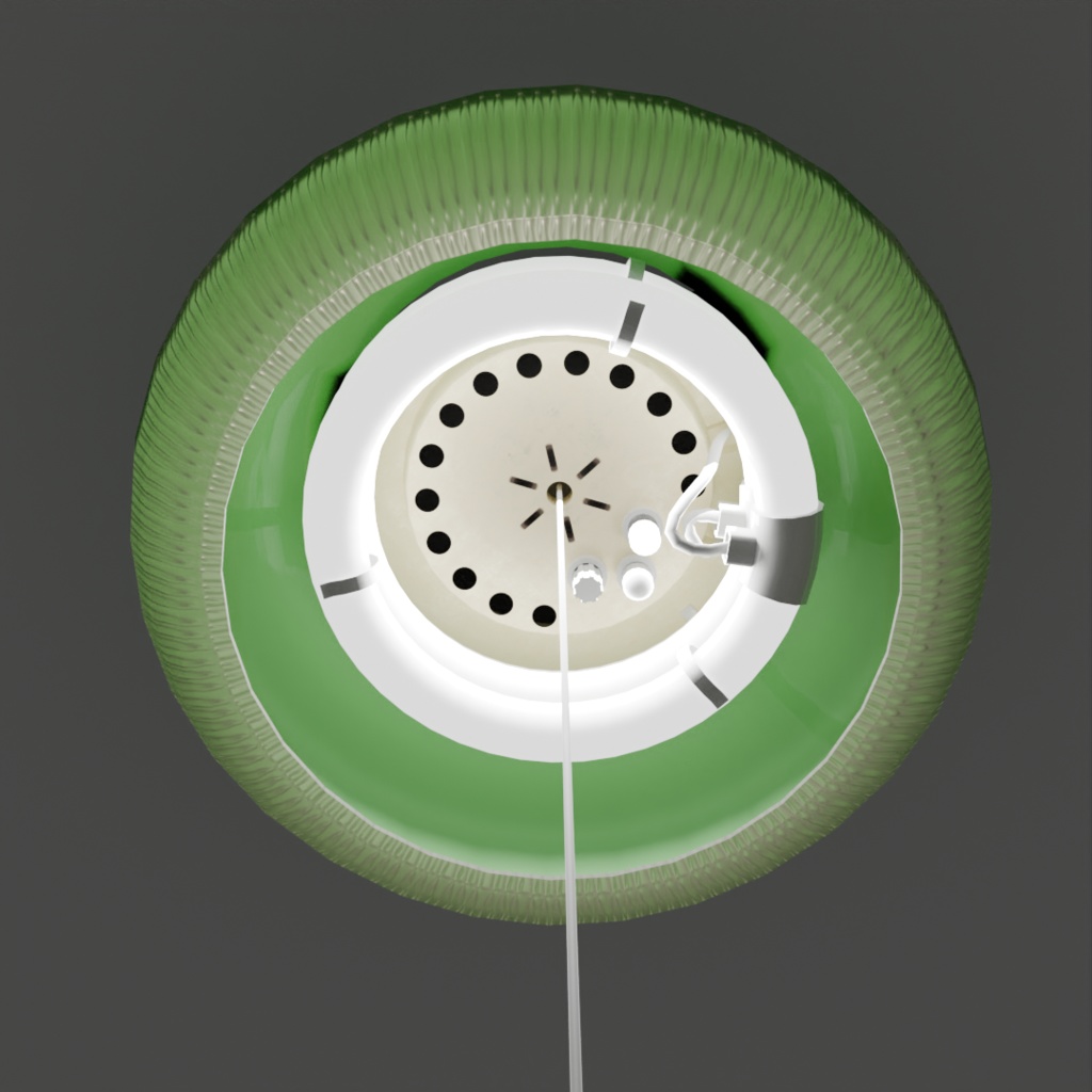 【3Dモデル】レトロポップ吊り下げ照明【蛍光灯】【昭和】