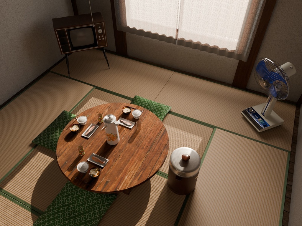 お茶の間セット【3Dモデル】