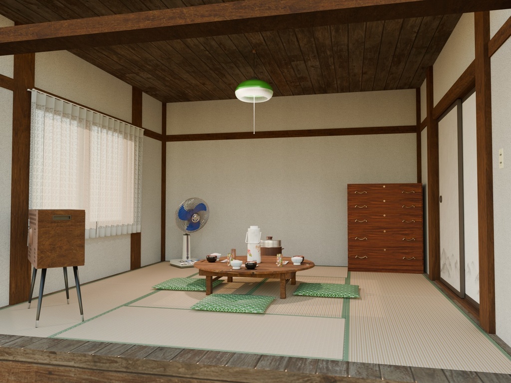 お茶の間セット【3Dモデル】