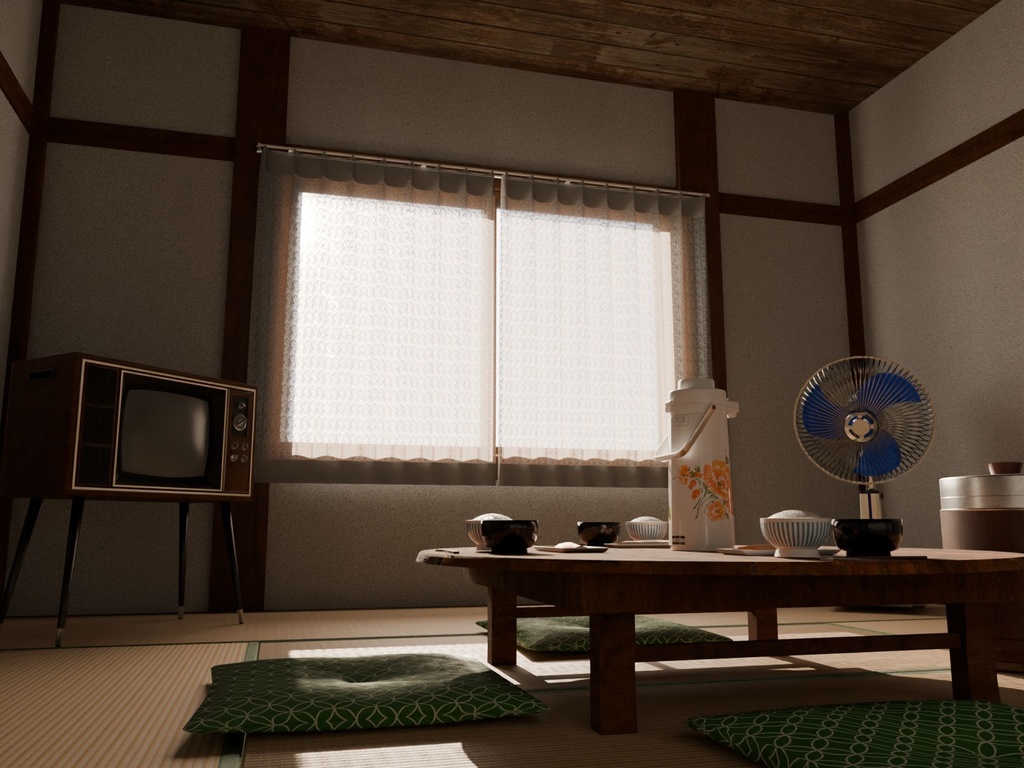 お茶の間セット【3Dモデル】