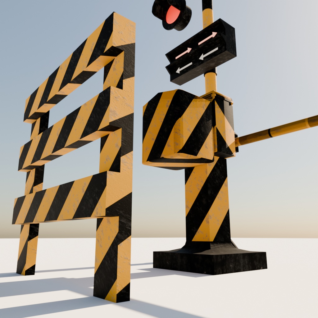踏切【3Dモデル】