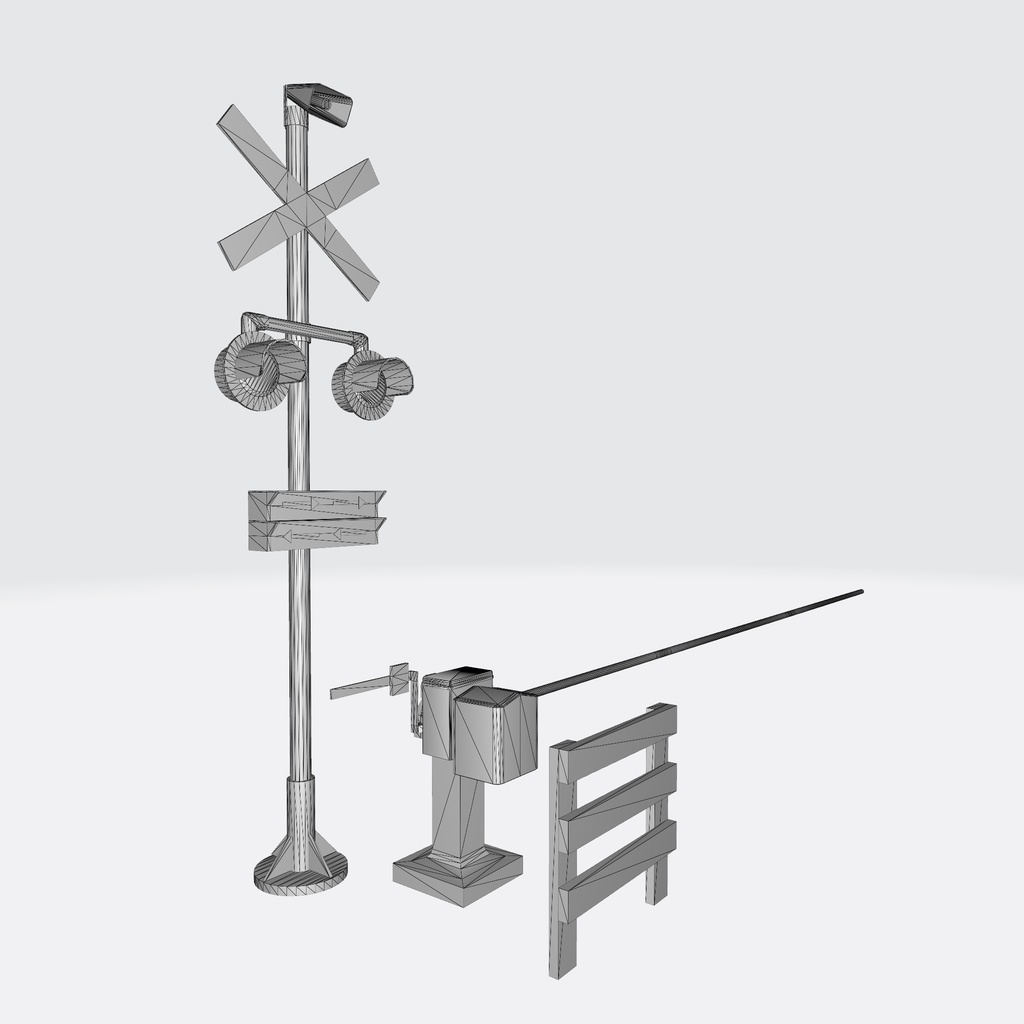 踏切【3Dモデル】