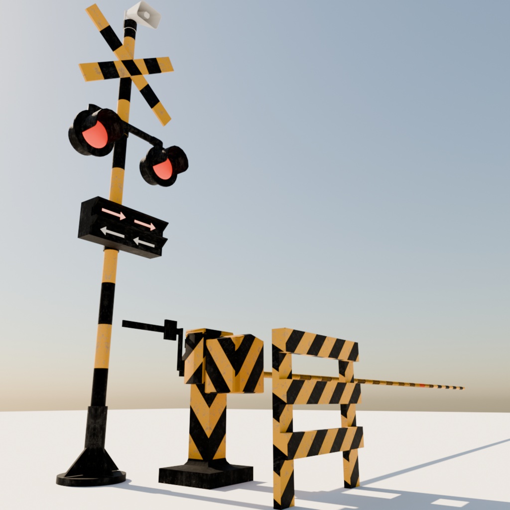 踏切【3Dモデル】