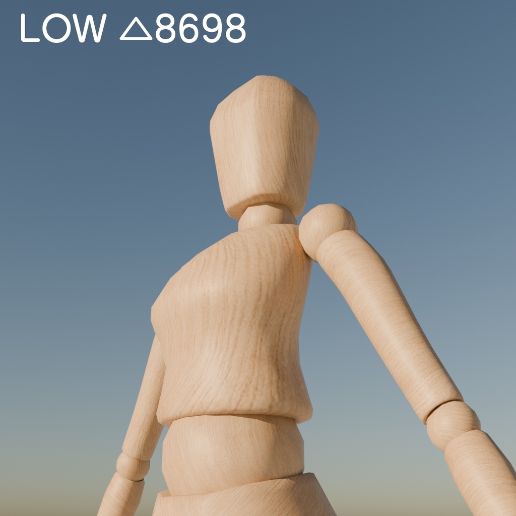 【3Dモデル】デッサン人形【スキニング済み】