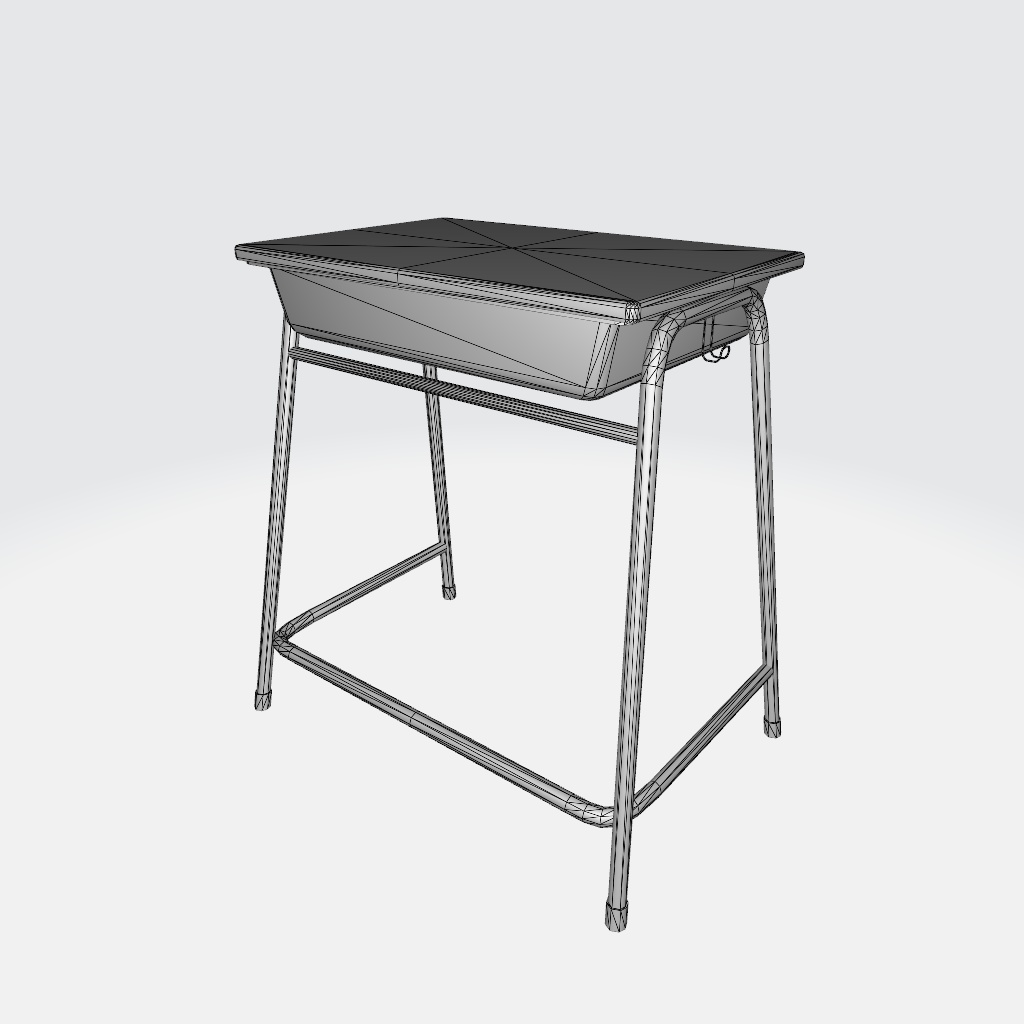 【3Dモデル】学校の机と椅子