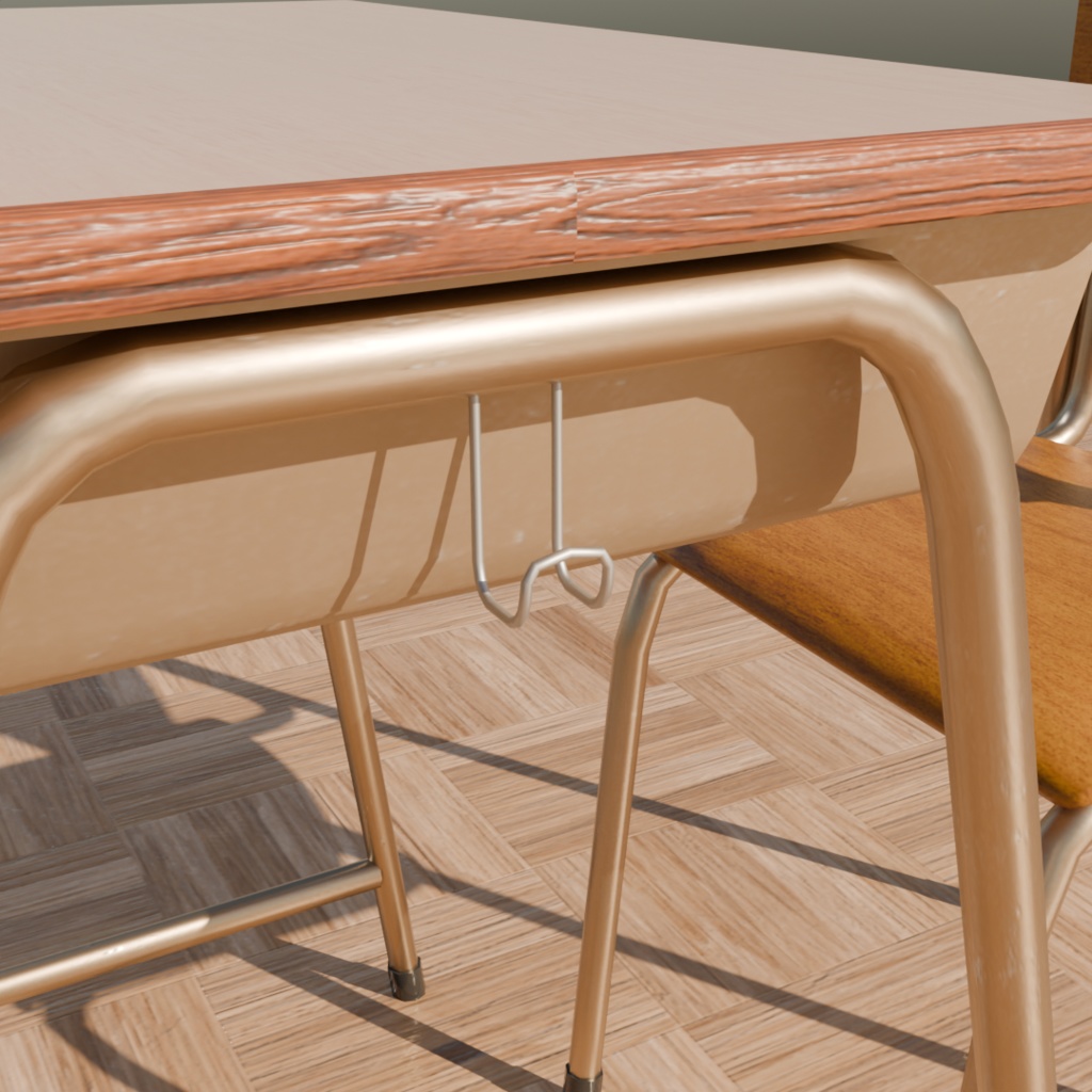 【3Dモデル】学校の机と椅子