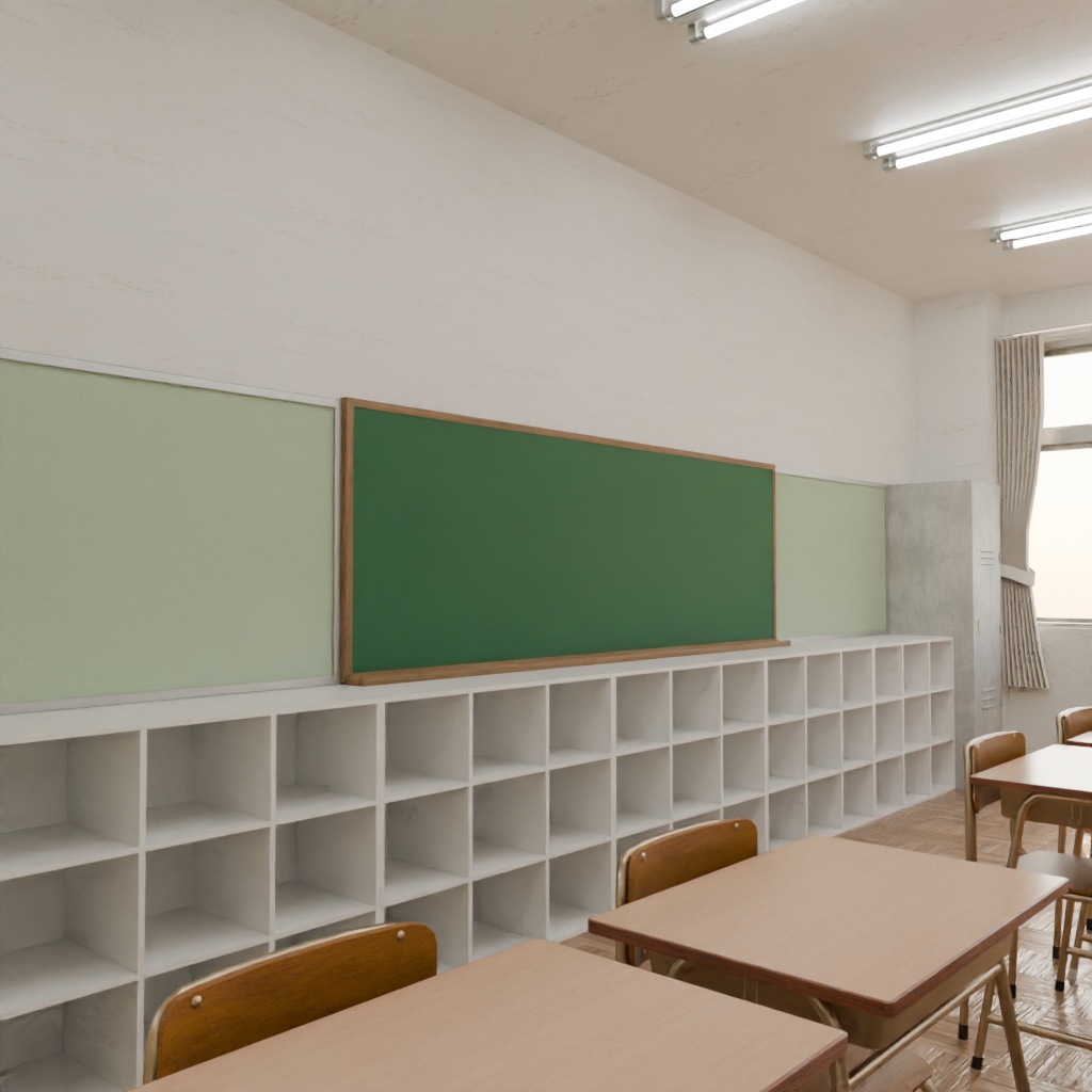 【3Dモデル】教室セット