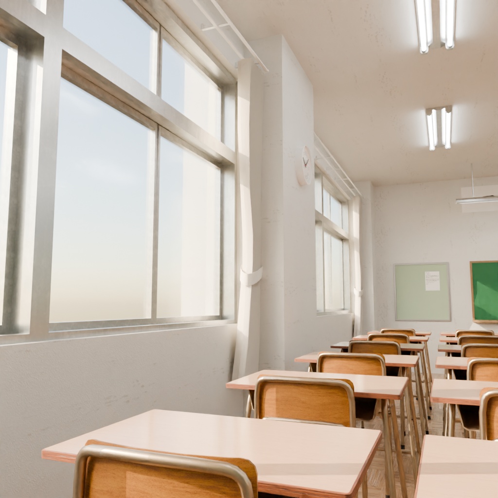 【3Dモデル】教室セット