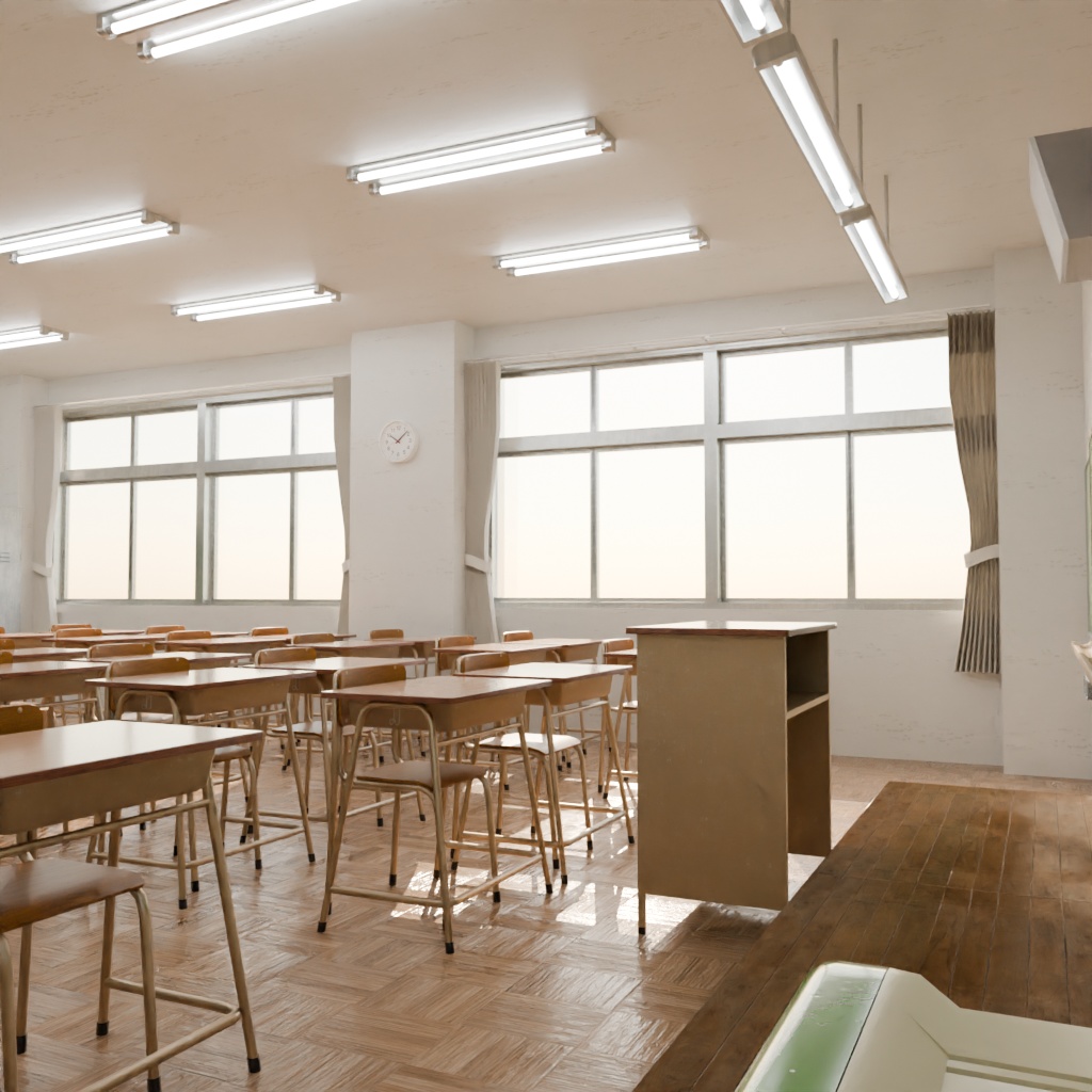 【3Dモデル】教室セット