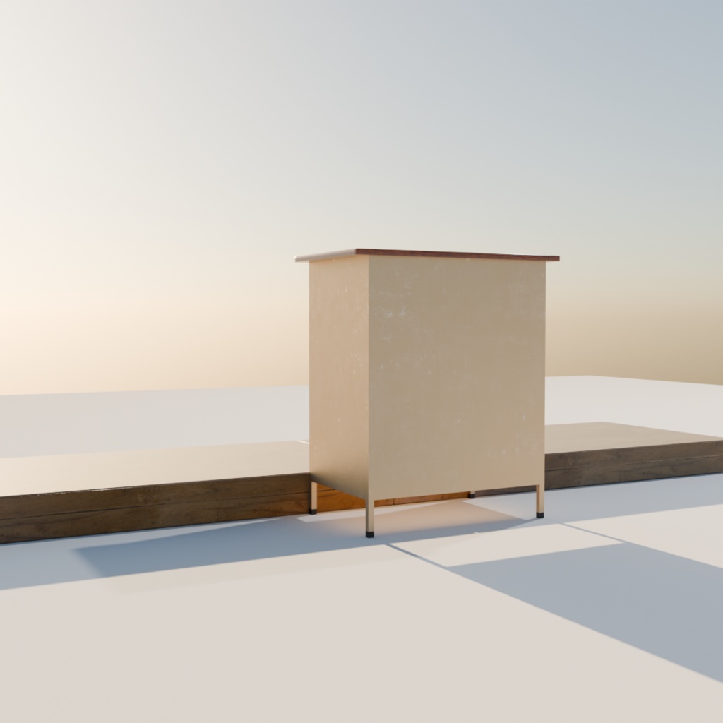 【3Dモデル】教卓と教壇