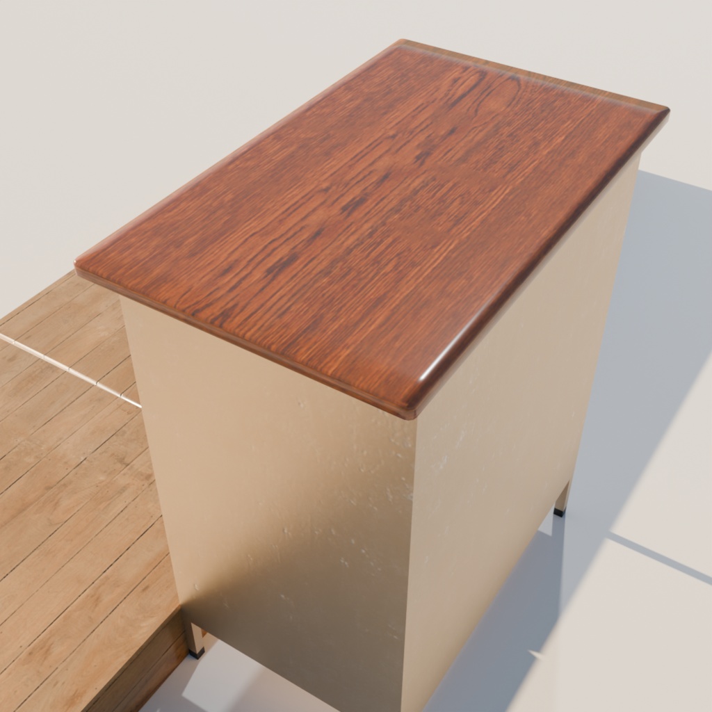 【3Dモデル】教卓と教壇