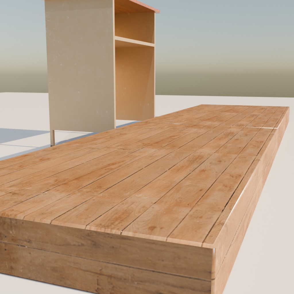 【3Dモデル】教卓と教壇