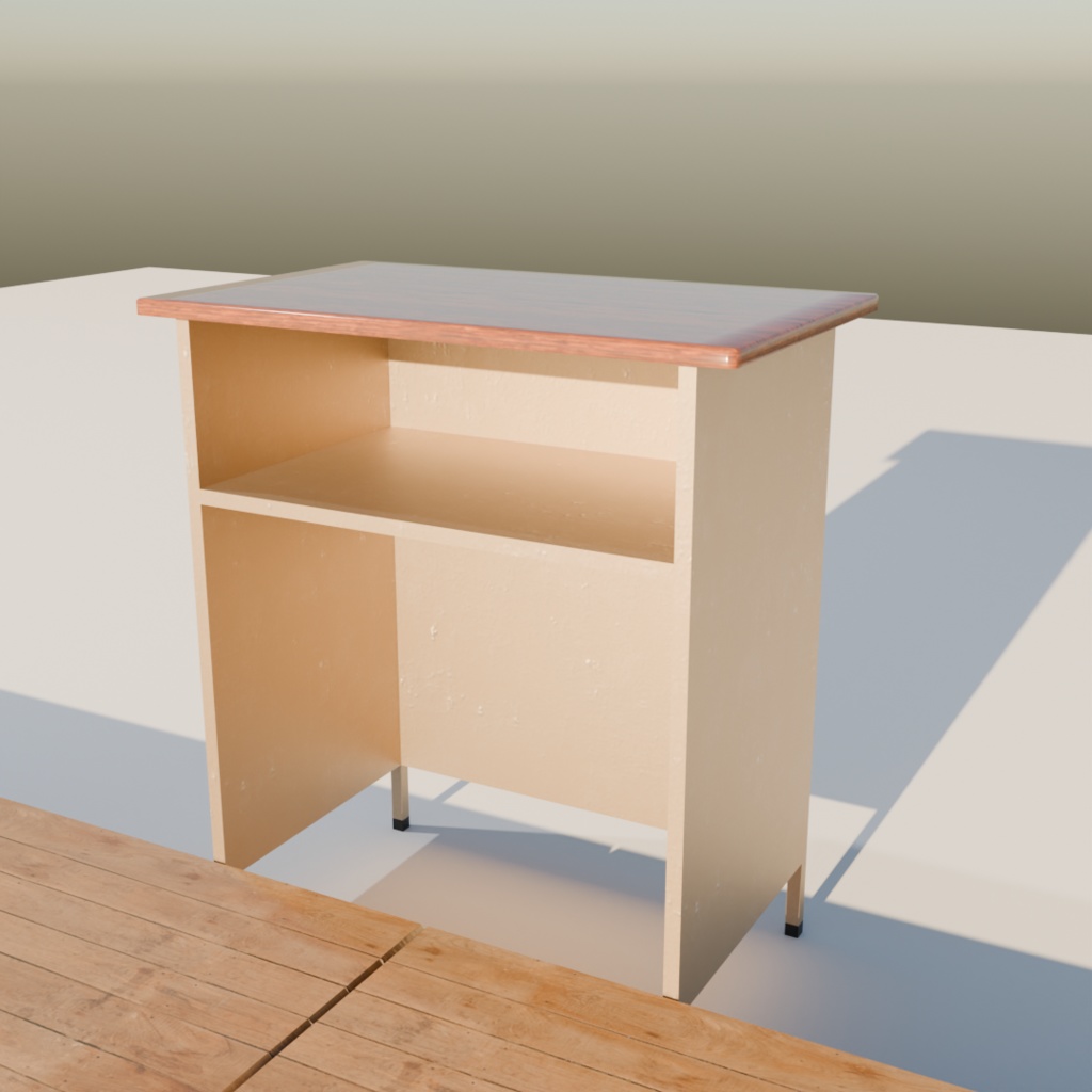 【3Dモデル】教卓と教壇