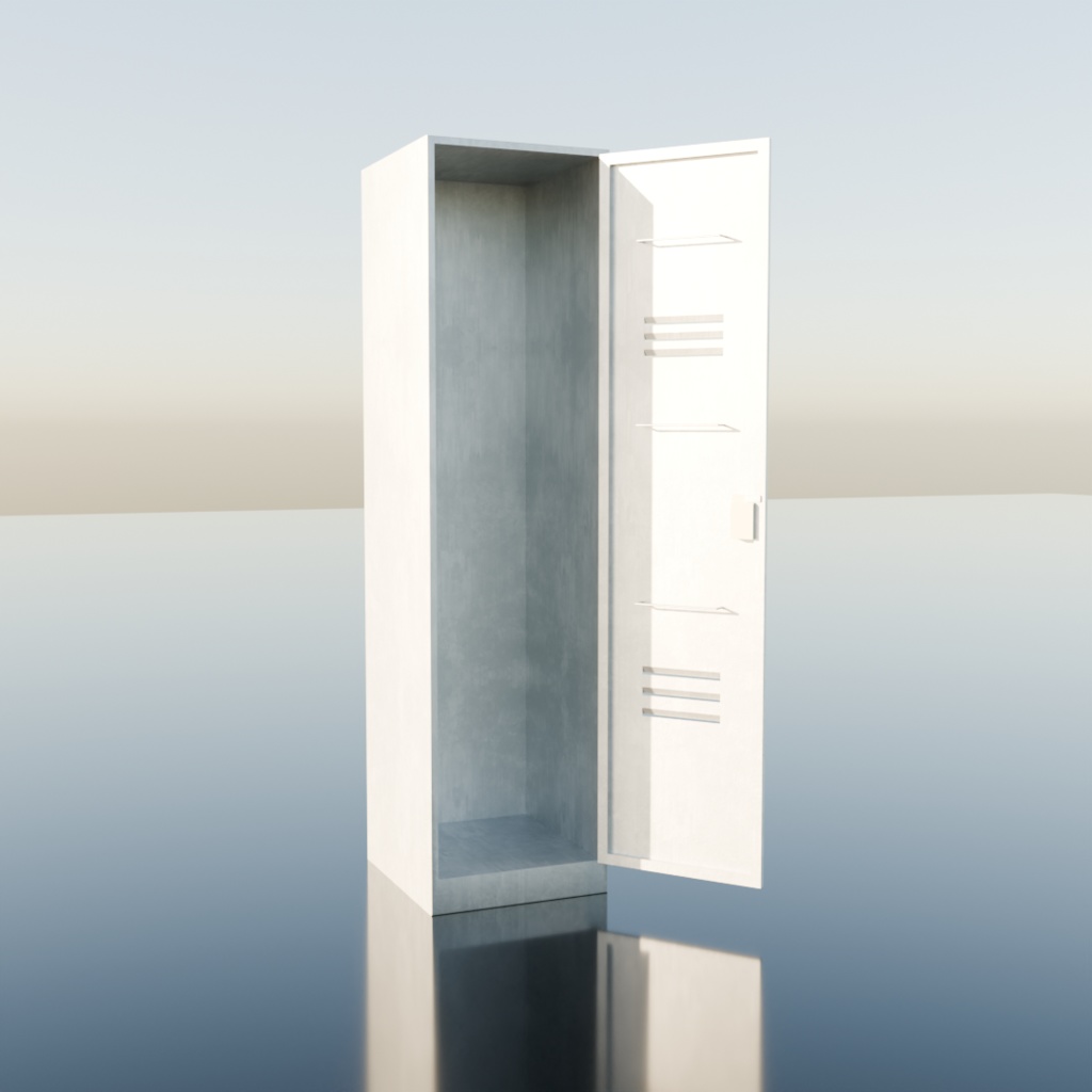 【3Dモデル】掃除用具ロッカーセット