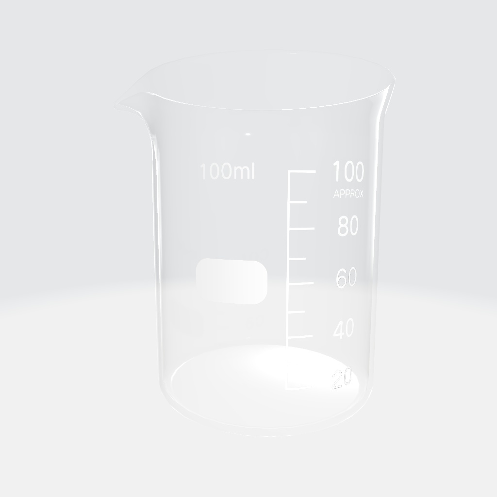 【3Dモデル】ビーカーセット【100ml、200ml、300ml、500ml】