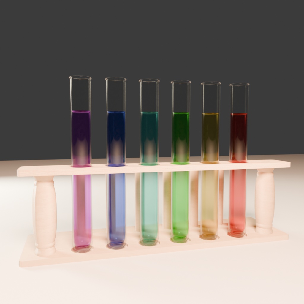 【3Dモデル】試験管と試験管立て