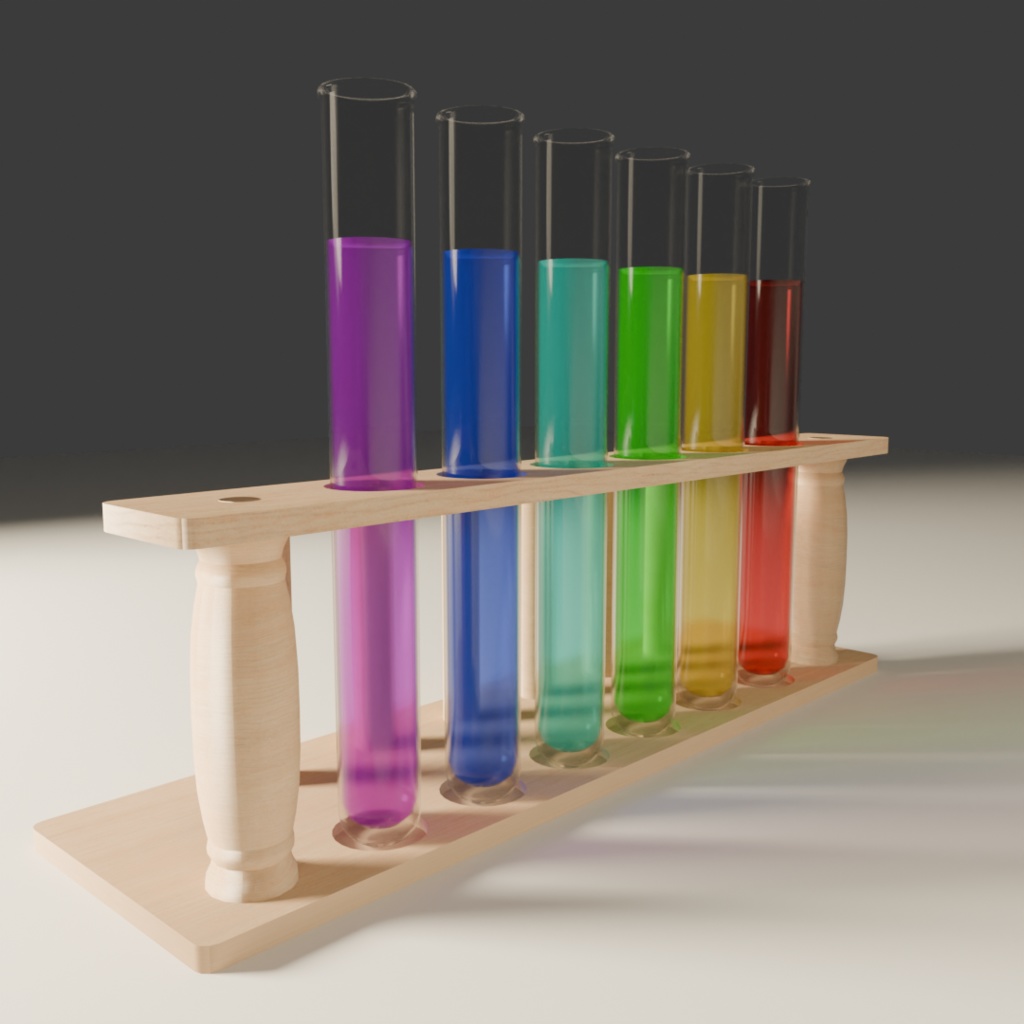 【3Dモデル】試験管と試験管立て