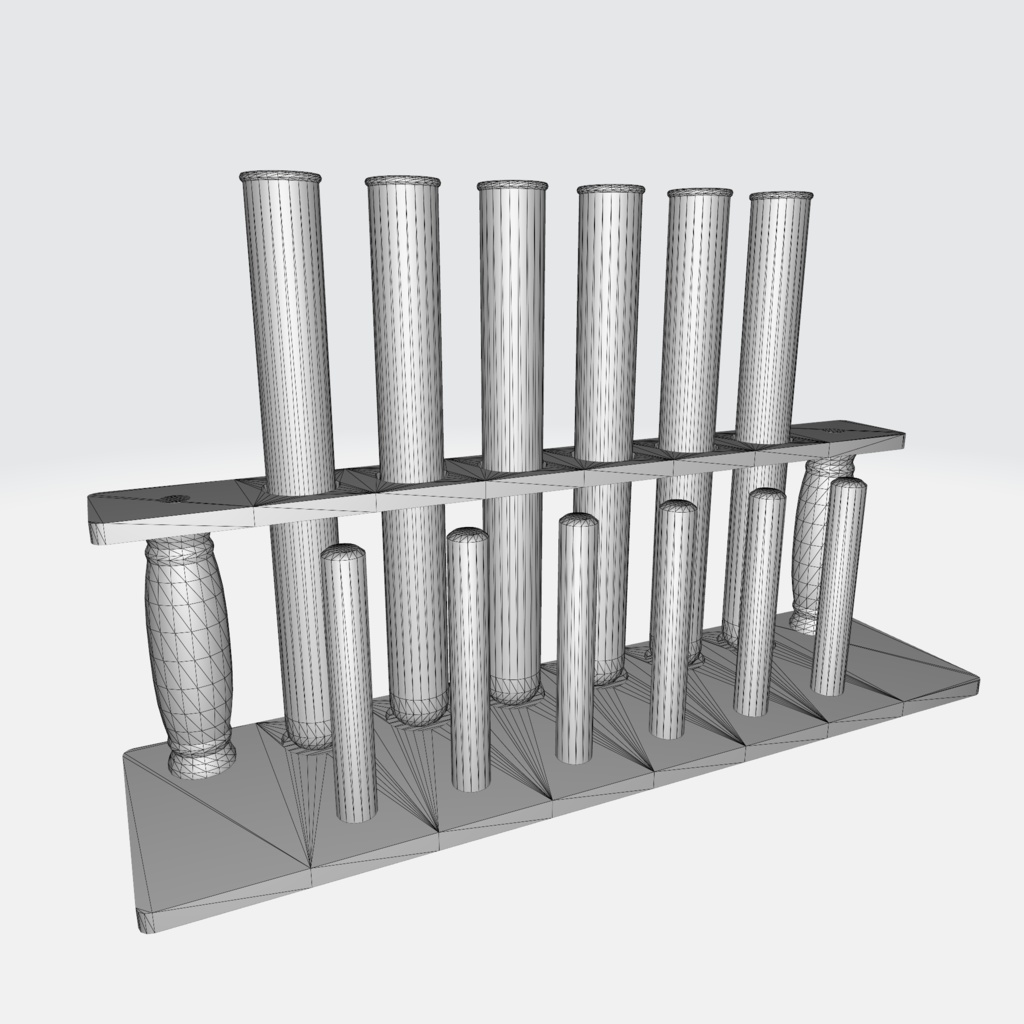 【3Dモデル】試験管と試験管立て