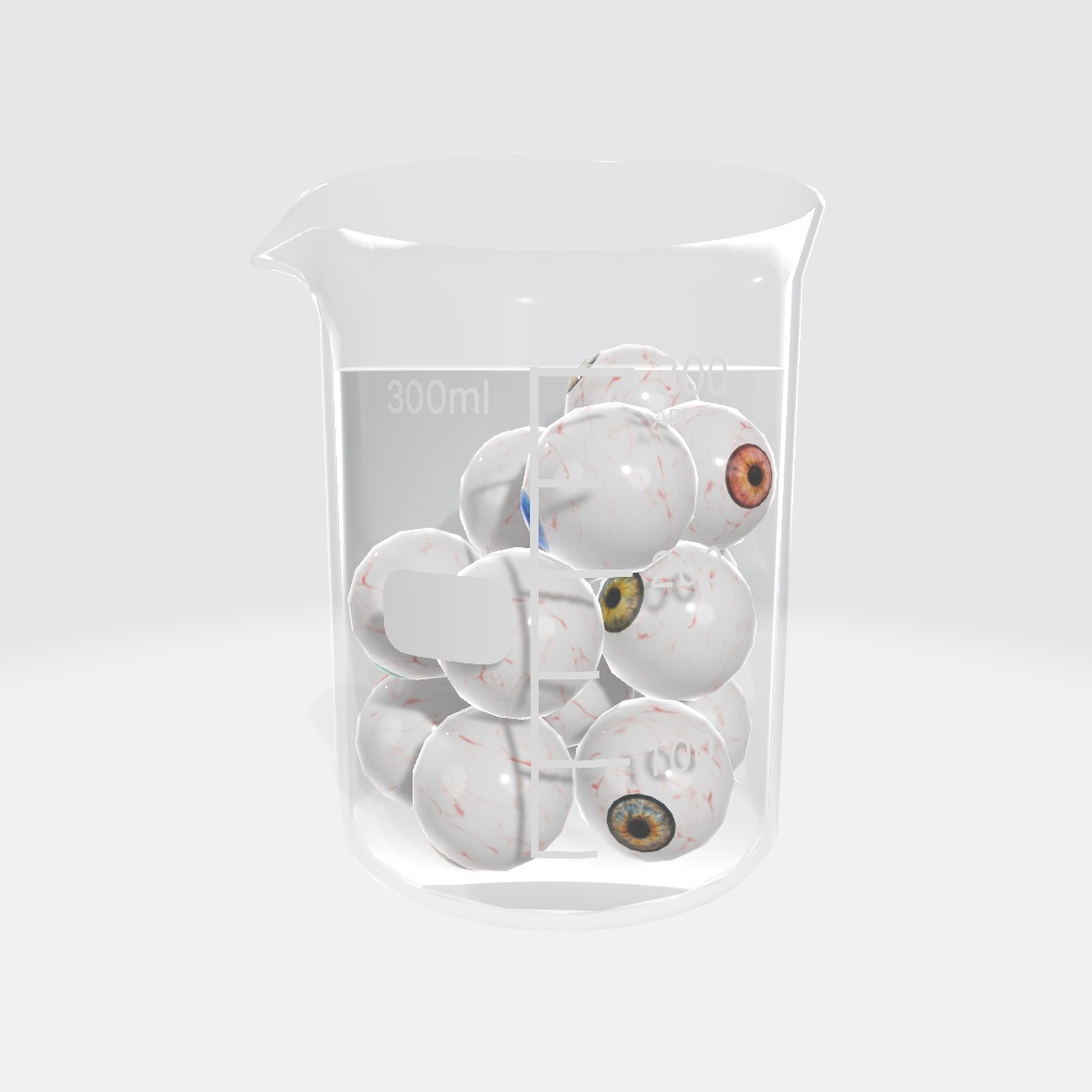 【3Dモデル】ビーカーに沈む眼球