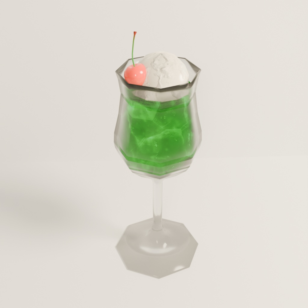 【3Dモデル】メロンクリームソーダ