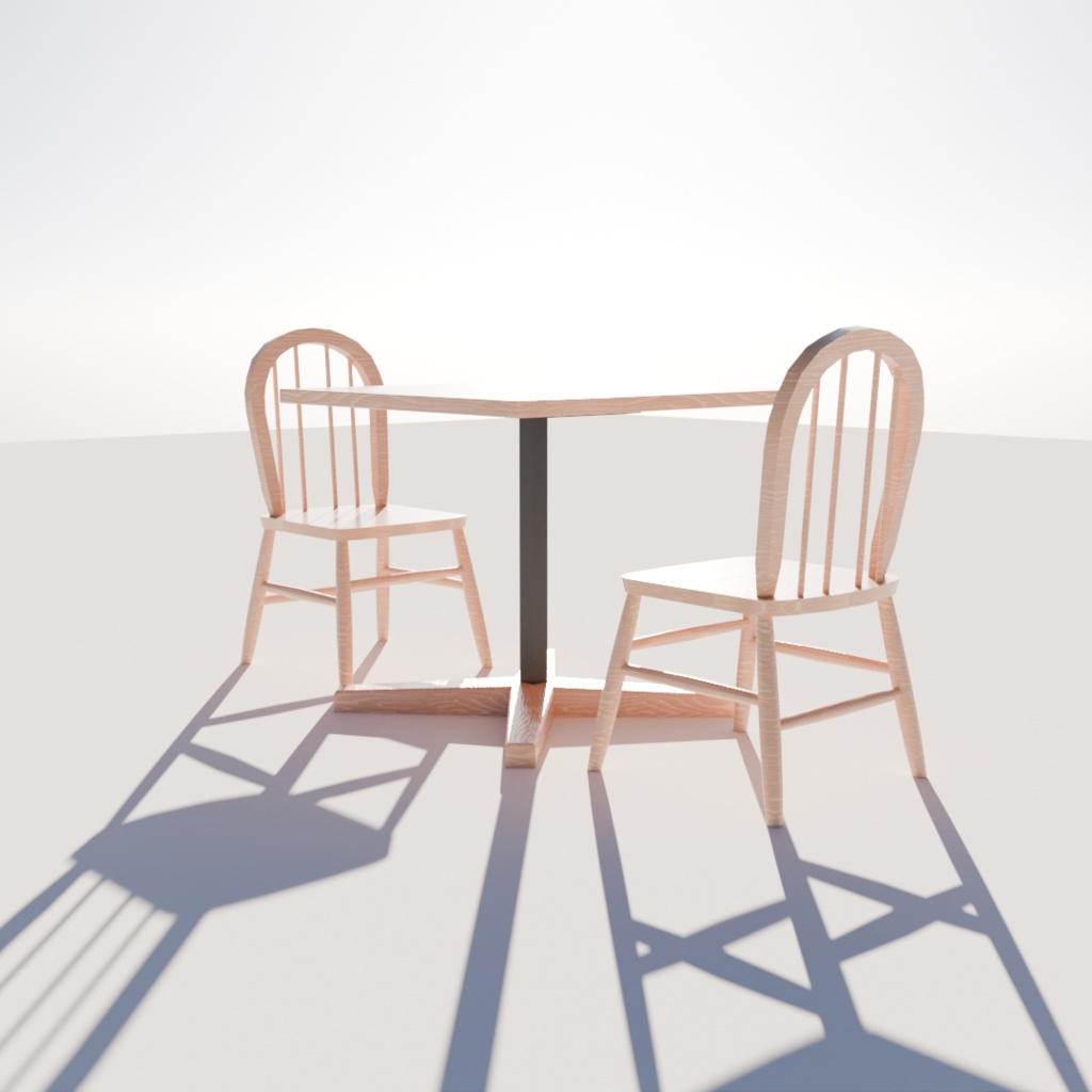 【3Dモデル】カフェチェア・テーブル