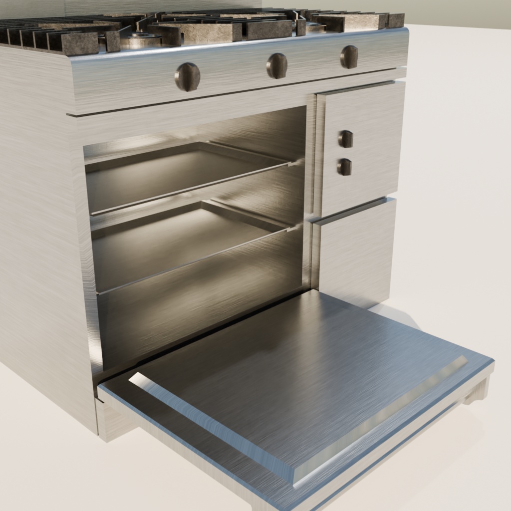 【3Dモデル】業務用ガスレンジ・コンベクションオーブン