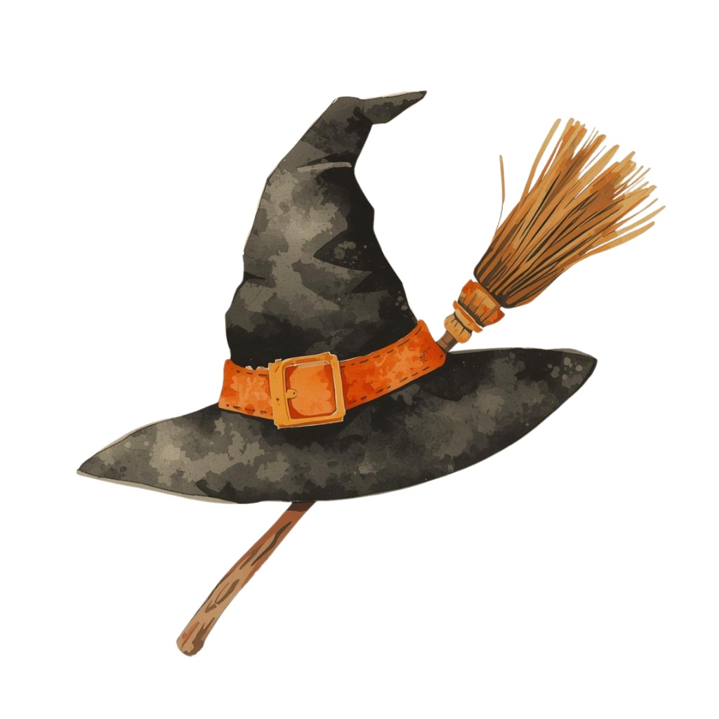 アンティークハロウィン 水彩クリップアートセット(PNG)