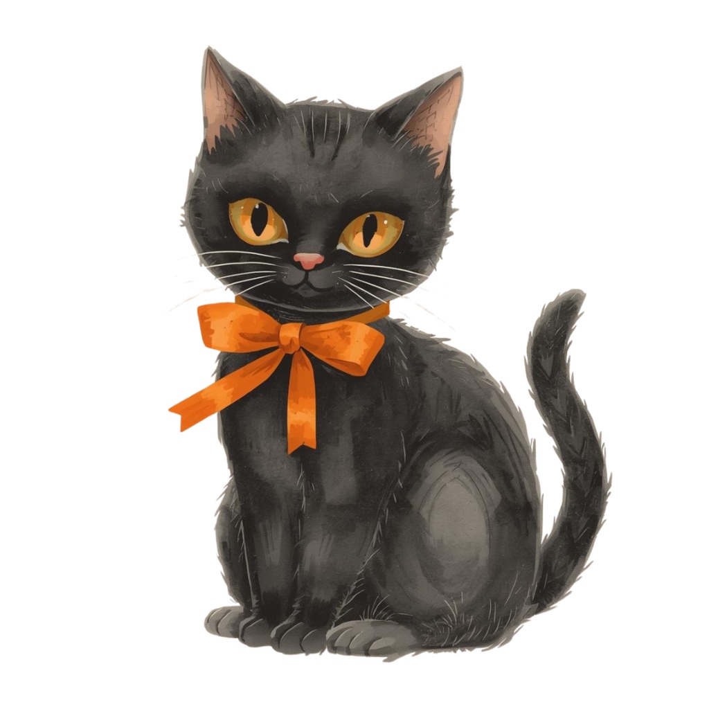 アンティークハロウィン 水彩クリップアートセット(PNG)