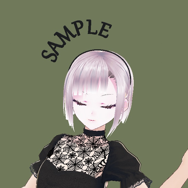 VRoid◆Halloween カチューシャ 蜘蛛の巣+薔薇◆3tene
