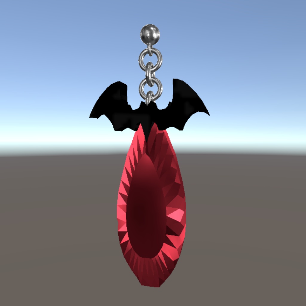 コウモリついたイヤリング