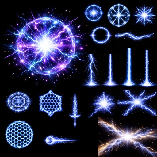雷魔法エフェクト素材集 - Lightning VFX Pack (18 Effects / 4K対応)