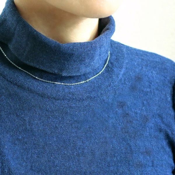 ★シンプルかわいい♡つけっぱなしOKドットチェーンネックレスシルバー金属アレルギー対応サージカルステンレスSUS316