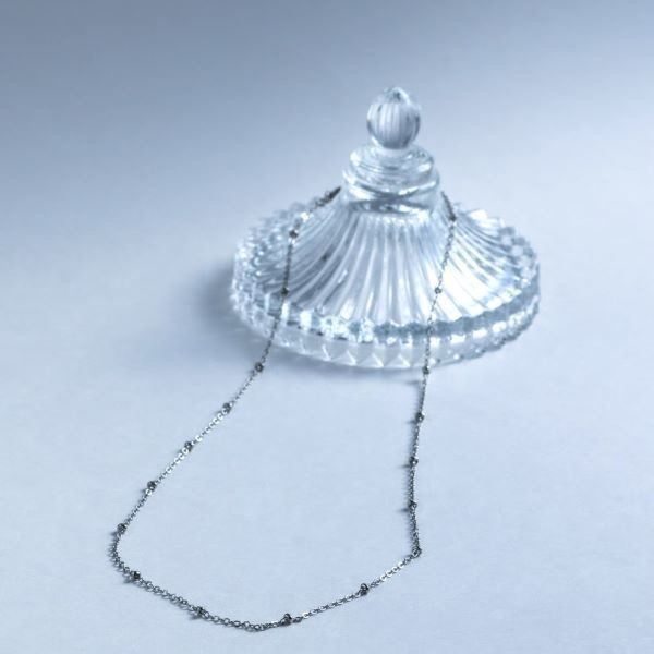 ★シンプルかわいい♡つけっぱなしOKドットチェーンネックレスシルバー金属アレルギー対応サージカルステンレスSUS316