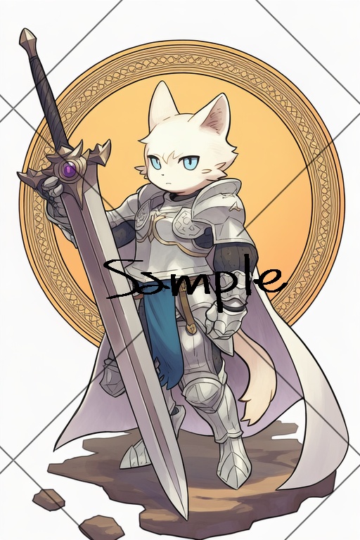 TRPGトークン素材【ねこ戦士】