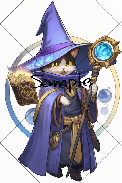 TRPGトークン素材【ねこ魔導士】