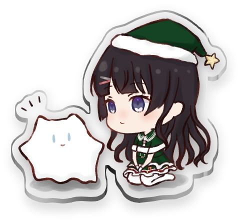  【非公式】クリスマスな委員長 きらきらアクリルバッジ