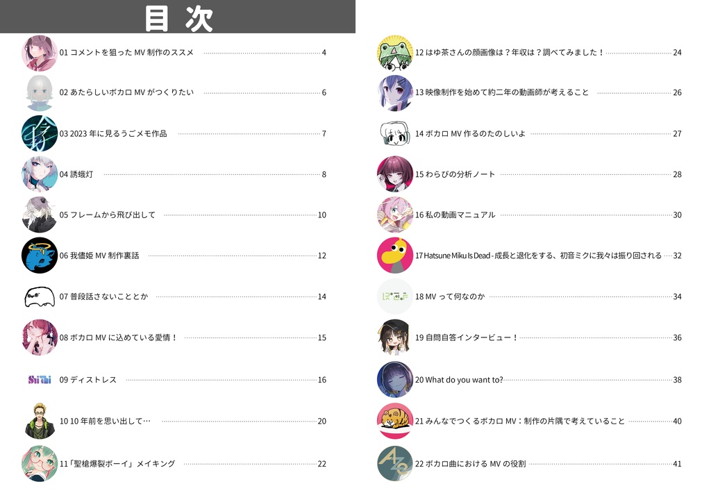 ボカロMV合同誌 ZERO FRAME 【ボーマス52新刊】