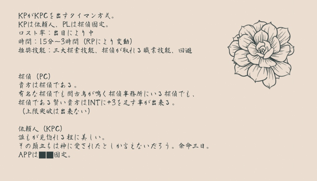 悪癖、賭花と謎解きを。