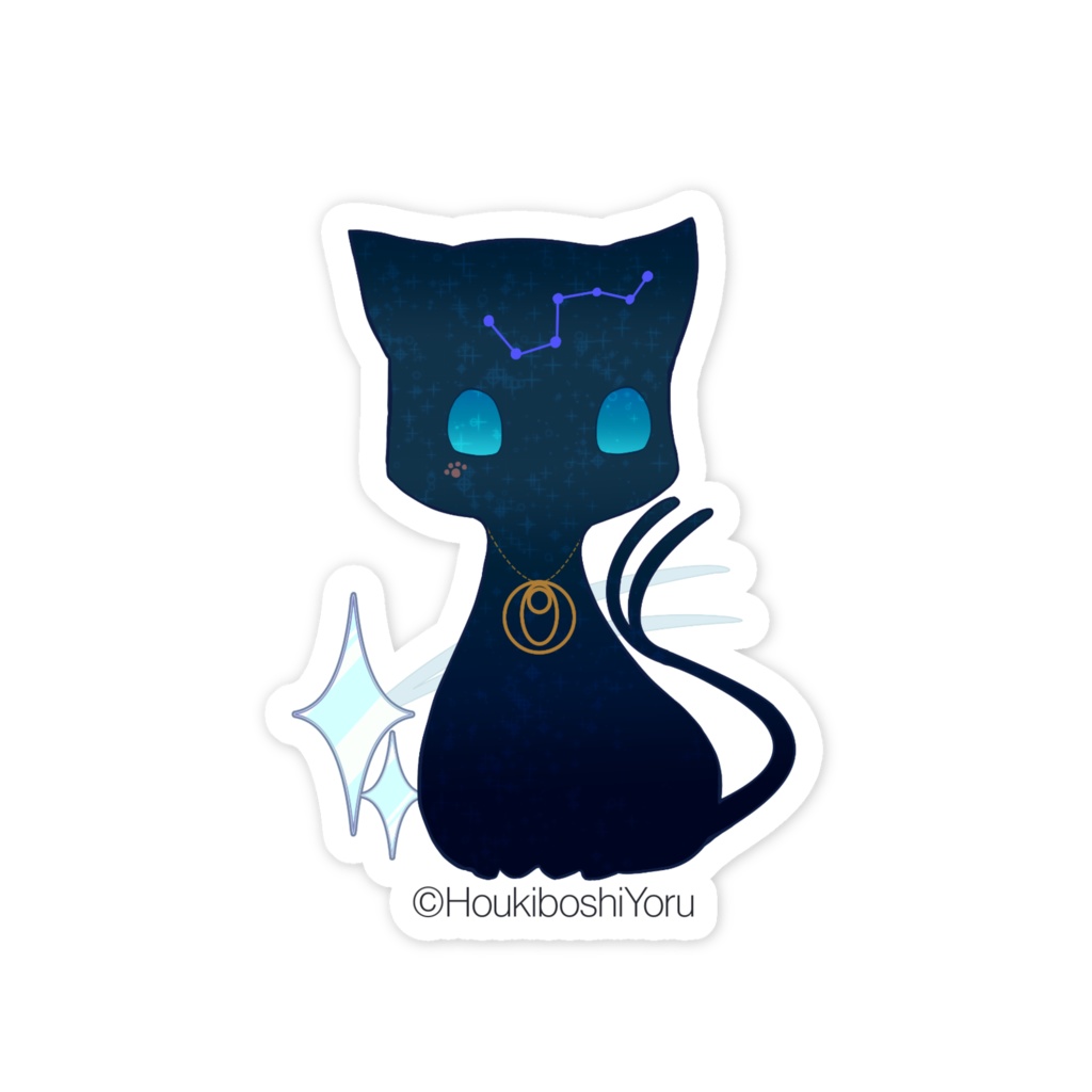 スマホステッカー(よるねこ)