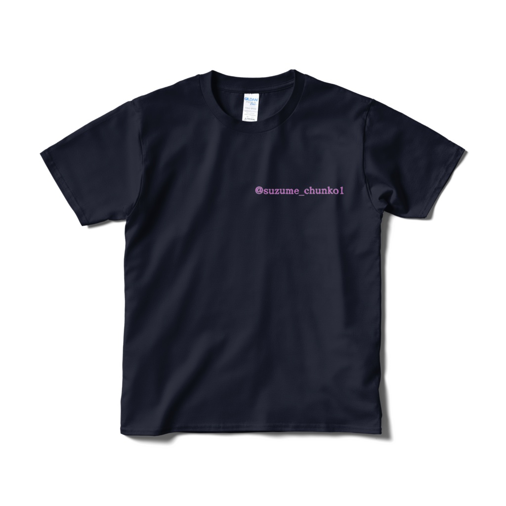 すずめくん アカウント名Tシャツ ネイビー
