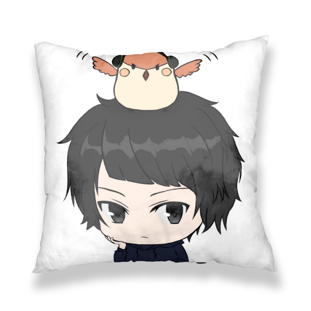 すずめくん ちびキャラ 生意気 クッションカバー(前髪なし)