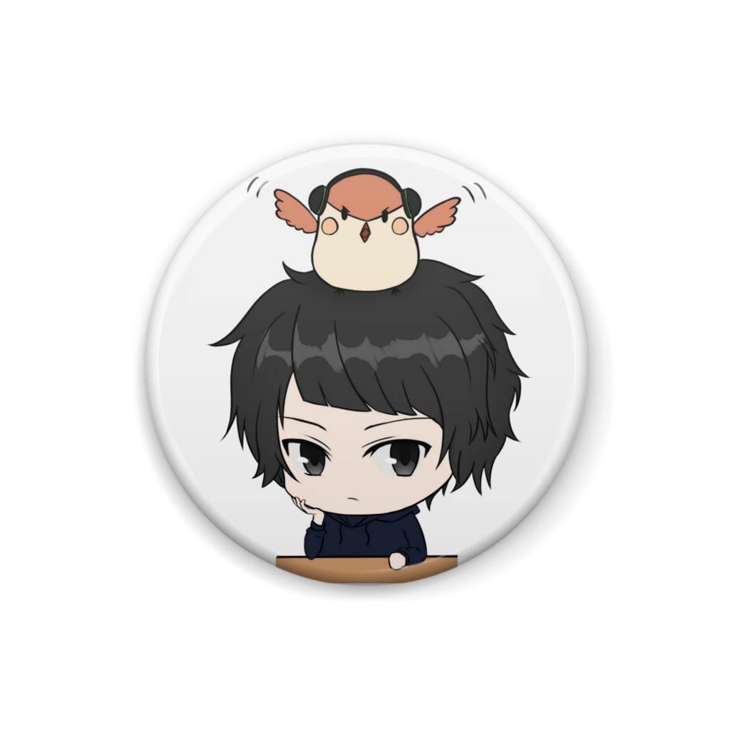すずめくん ちびキャラ 缶バッジ (前髪なし)