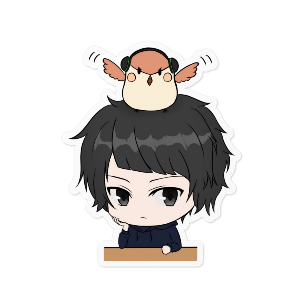 すずめくん ちびキャラ 前髪ぱっつん ステッカー