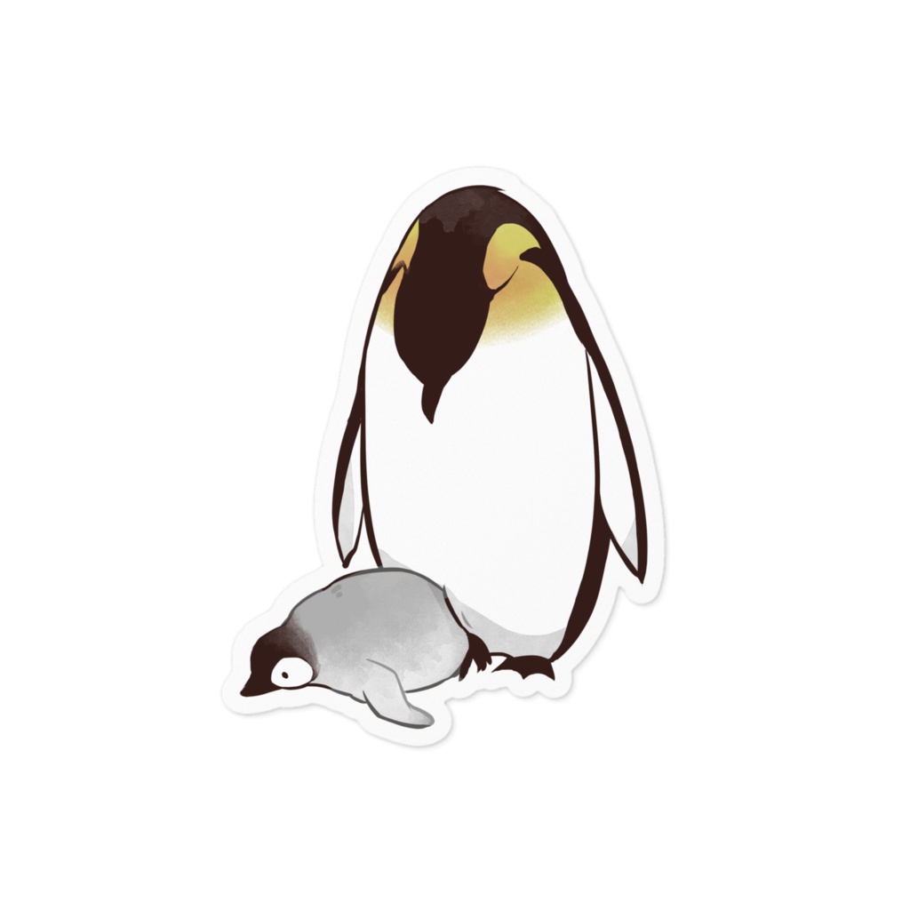ペンギン親子ステッカー〈おなか〉 - 旭月鳥 - BOOTH