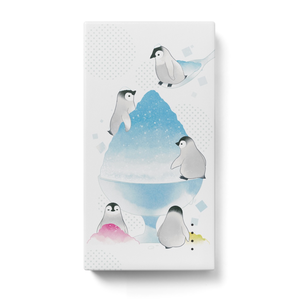 かき氷とペンギン モバイルバッテリー 白 旭月鳥 Booth