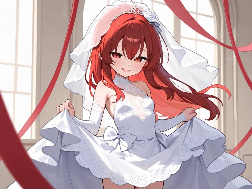 【R15】ウエディングドレス姿の女の子のイラスト