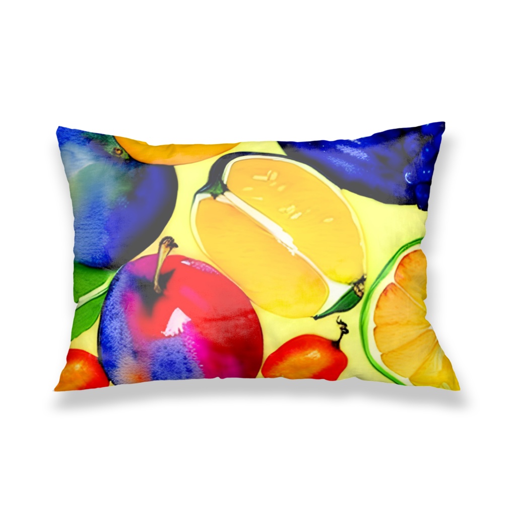 黄色い背景と果物