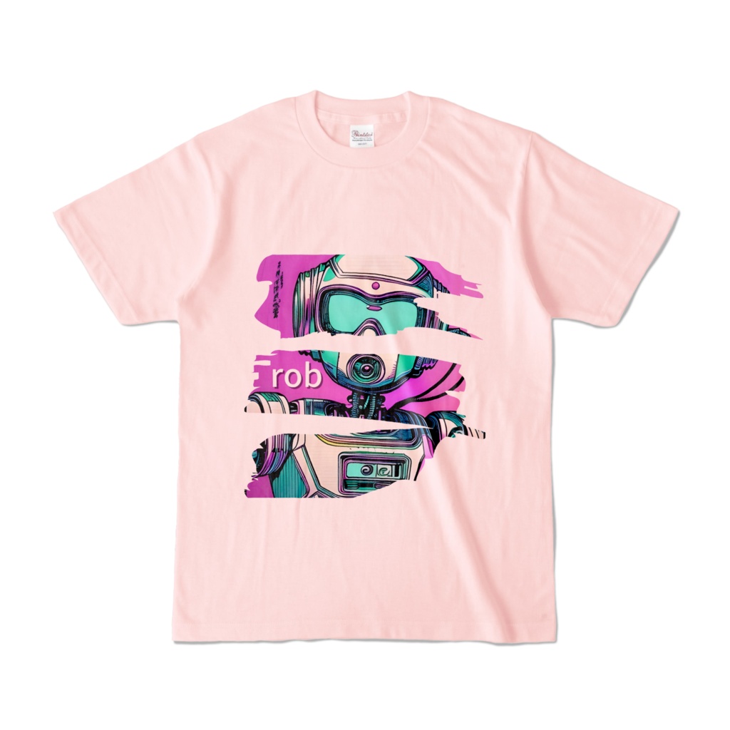 rob- Tシャツ(ライトピンク 淡色) -