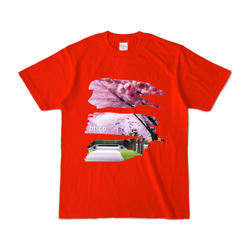 sakura - Tシャツ(レッド 濃色)